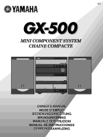 Yamaha GX-500-RDS - Owners Manual